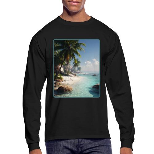 Tropical Beach Paradise Palm Design - Men's Long Sleeve T-Shirt