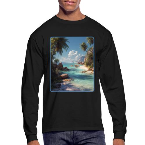 Tropical Island Paradise Ocean Design - Men's Long Sleeve T-Shirt