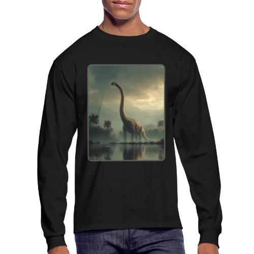Brachiosaurus Misty Lake Design - Men's Long Sleeve T-Shirt