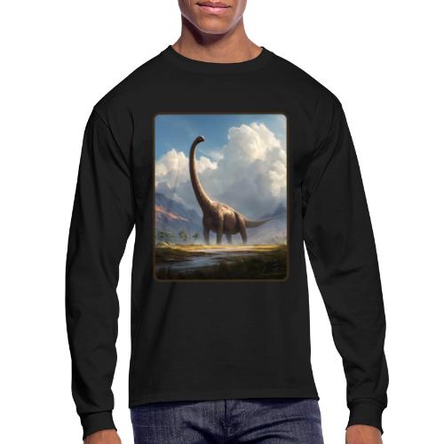 Brachiosaurus Valley Landscape Design - Men's Long Sleeve T-Shirt