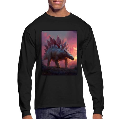 Stegosaurus Sunset Forest Design - Men's Long Sleeve T-Shirt