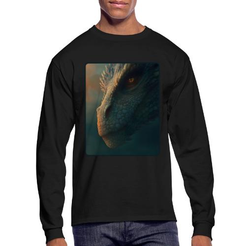 Golden Eye Dragon Close-Up Design - Men's Long Sleeve T-Shirt