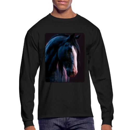 Noble Horse Cinematic Portrait Design - Men's Long Sleeve T-Shirt