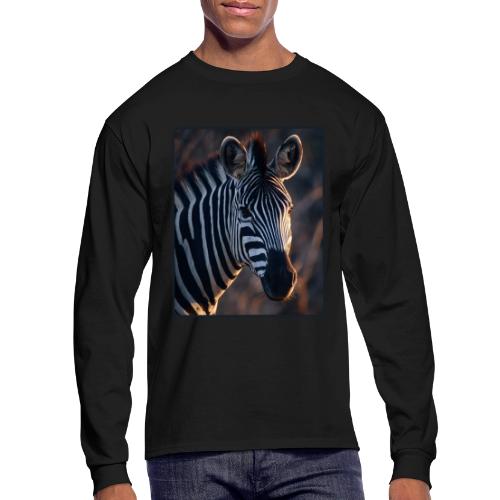 Majestic Zebra Sunset Portrait Design - Men's Long Sleeve T-Shirt