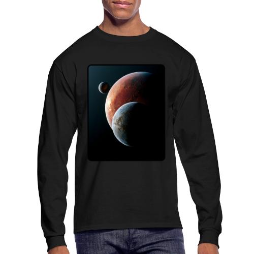 Three Planets Deep Space Design - Men's Long Sleeve T-Shirt