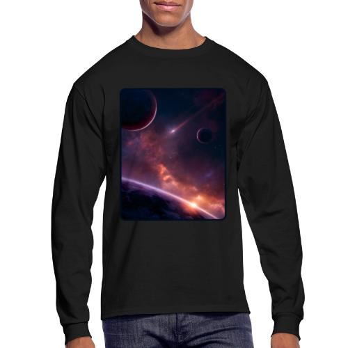Cosmic Sunset Nebula Space Art - Men's Long Sleeve T-Shirt