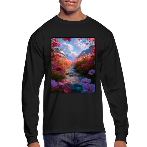 Dreamy Cosmos Valley Landscape Art - Men's Long Sleeve T-Shirt