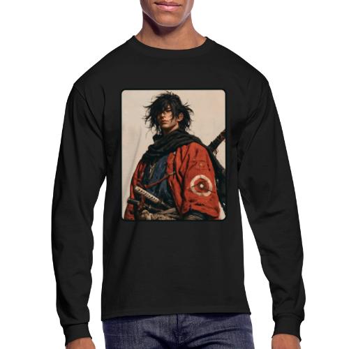 Young Samurai Warrior Portrait - Men's Long Sleeve T-Shirt