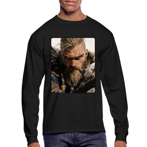 Fierce Viking Warrior Portrait - Men's Long Sleeve T-Shirt