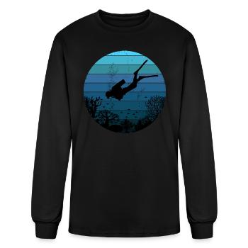 Vintage Diver Ocean Diver Reef Oxygen Bottle - Men's Long Sleeve T-Shirt - black - Front