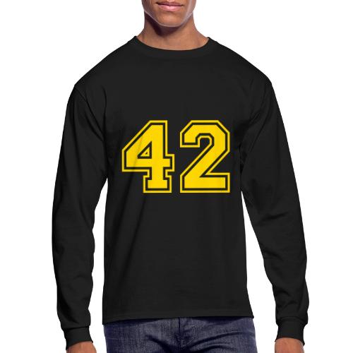 Number 42 in a classic athletic collegiate font - Men's Long Sleeve T-Shirt