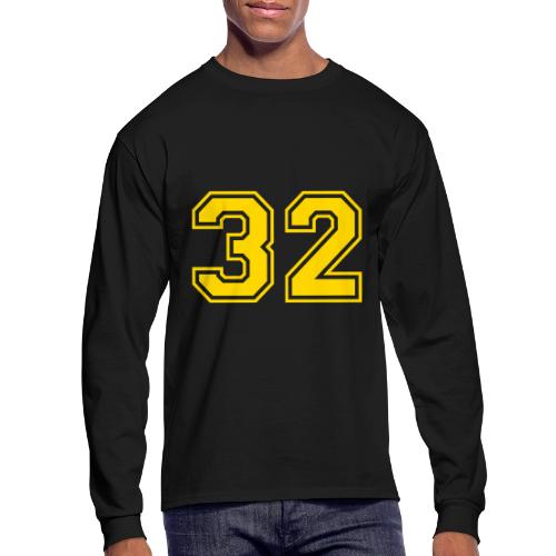 Number 32 in a classic athletic collegiate font - Men's Long Sleeve T-Shirt