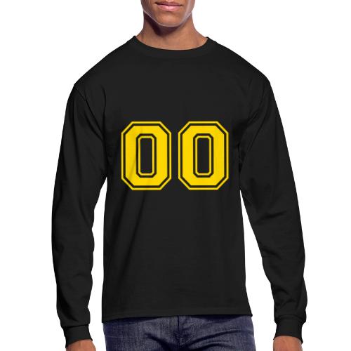 Number 00 in a classic athletic collegiate font - Men's Long Sleeve T-Shirt