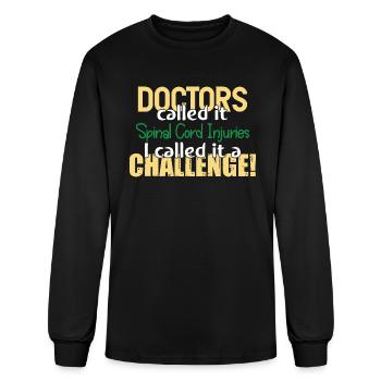 Doctors- Spinal Cord Injuries Awareness Ribbon Tee - Men's Long Sleeve T-Shirt - black - Front
