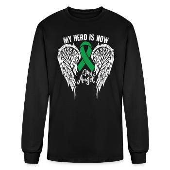 My Hero- Spinal Cord Injuries Awareness Ribbon - Men's Long Sleeve T-Shirt - black - Front