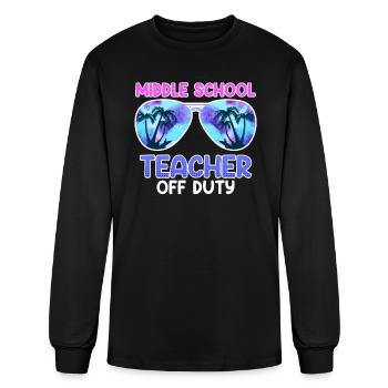 Middle school class teacher on vacation teacher - Men's Long Sleeve T-Shirt - black - Front