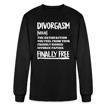 Divorgasm Finally Divorced Women finally free - Men's Long Sleeve T-Shirt - black - Front