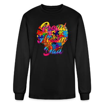 Autistic father autistic child autism - Men's Long Sleeve T-Shirt - black - Front