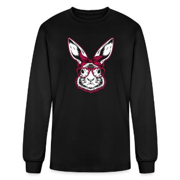 Easter Bunny Face Easter Bunny with Glasses Easter - Men's Long Sleeve T-Shirt - black - Front