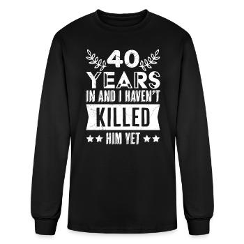 40 years married - Men's Long Sleeve T-Shirt - black - Front