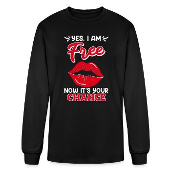 Single woman you may address me women - Men's Long Sleeve T-Shirt - black - Front