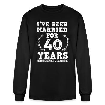 40 years married - Men's Long Sleeve T-Shirt - black - Front