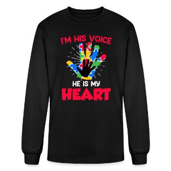Autistic solidarity for autistic child Autism - Men's Long Sleeve T-Shirt - black - Front