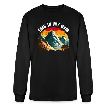 This is my Gym Mountaineer Wanderlust Mountain - Men's Long Sleeve T-Shirt - black - Front