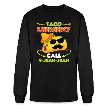 Taco Emergency Call 9 Juan-Juan Mexican Taccos - Men's Long Sleeve T-Shirt - black - Front