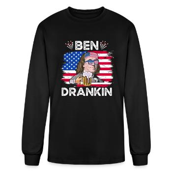 Ben Drankin US President Independence Day - Men's Long Sleeve T-Shirt - black - Front