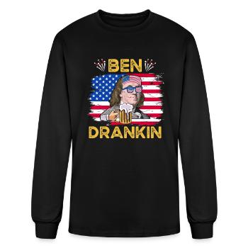 Ben Drankin US President Independence Day - Men's Long Sleeve T-Shirt - black - Front