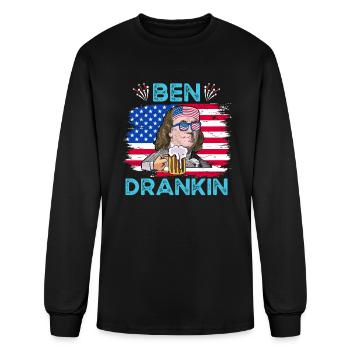 Ben Drankin US President Independence Day - Men's Long Sleeve T-Shirt - black - Front
