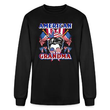 All American Grandma Patriotism USA Patriot - Men's Long Sleeve T-Shirt - black - Front