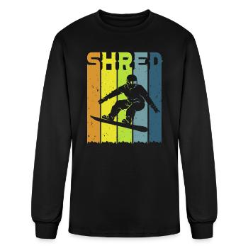 Snowboarder Freestyle SHRED Snowboarding - Men's Long Sleeve T-Shirt - black - Front