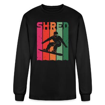 Snowboarder Freestyle SHRED Snowboarding - Men's Long Sleeve T-Shirt - black - Front