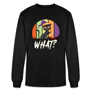 Scary Cat WHAT? Halloween Party Knife Costume - Men's Long Sleeve T-Shirt - black - Front