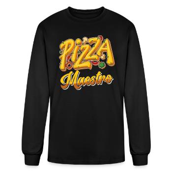 Pizza Maestro Hobby Baker Bakery Pizza Fan - Men's Long Sleeve T-Shirt - black - Front