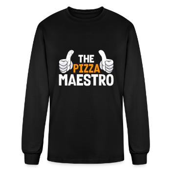 Pizza Maestro Pizza Dough Baking Baker - Men's Long Sleeve T-Shirt - black - Front