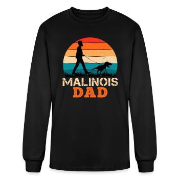 Belgian Malinois Father Belgian Shepherd Dog - Men's Long Sleeve T-Shirt - black - Front