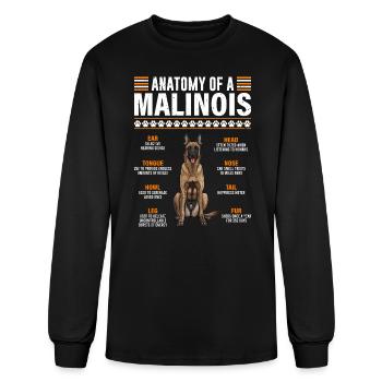 Belgian Shepherd Dog ANATOMY OF A BELGIAN - Men's Long Sleeve T-Shirt - black - Front