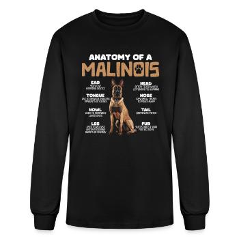 Belgian Shepherd Dog ANATOMY OF A BELGIAN - Men's Long Sleeve T-Shirt - black - Front