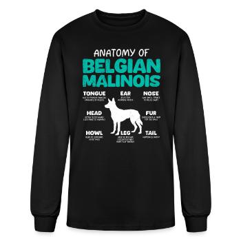 Belgian Shepherd Dog ANATOMY OF A BELGIAN - Men's Long Sleeve T-Shirt - black - Front