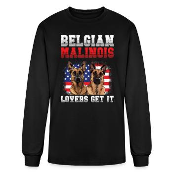 BELGIAN MALINOIS LOVERS GET IT Belgian - Men's Long Sleeve T-Shirt - black - Front