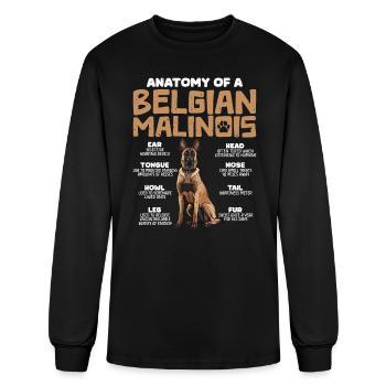 Belgian Shepherd Dog ANATOMY OF A BELGIAN - Men's Long Sleeve T-Shirt - black - Front