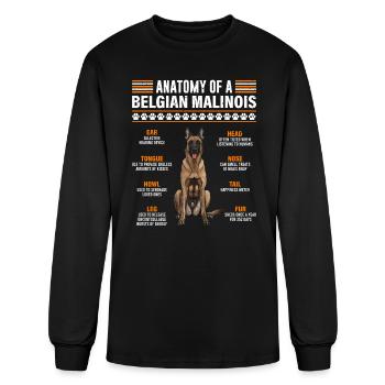 Belgian Shepherd Dog ANATOMY OF A BELGIAN - Men's Long Sleeve T-Shirt - black - Front