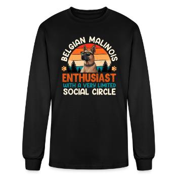 BELGIAN MALINOIS ENTHUSIAST Owner Belgian - Men's Long Sleeve T-Shirt - black - Front
