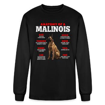 Belgian Shepherd Dog ANATOMY OF A BELGIAN - Men's Long Sleeve T-Shirt - black - Front