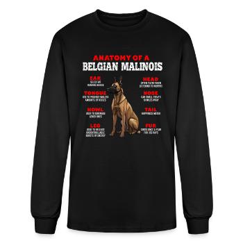 Belgian Shepherd Dog ANATOMY OF A BELGIAN - Men's Long Sleeve T-Shirt - black - Front