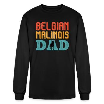 Belgian Malinois Father Belgian Shepherd Dog - Men's Long Sleeve T-Shirt - black - Front