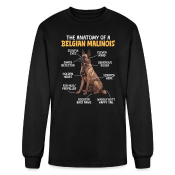 Belgian Shepherd Dog ANATOMY OF A BELGIAN - Men's Long Sleeve T-Shirt - black - Front